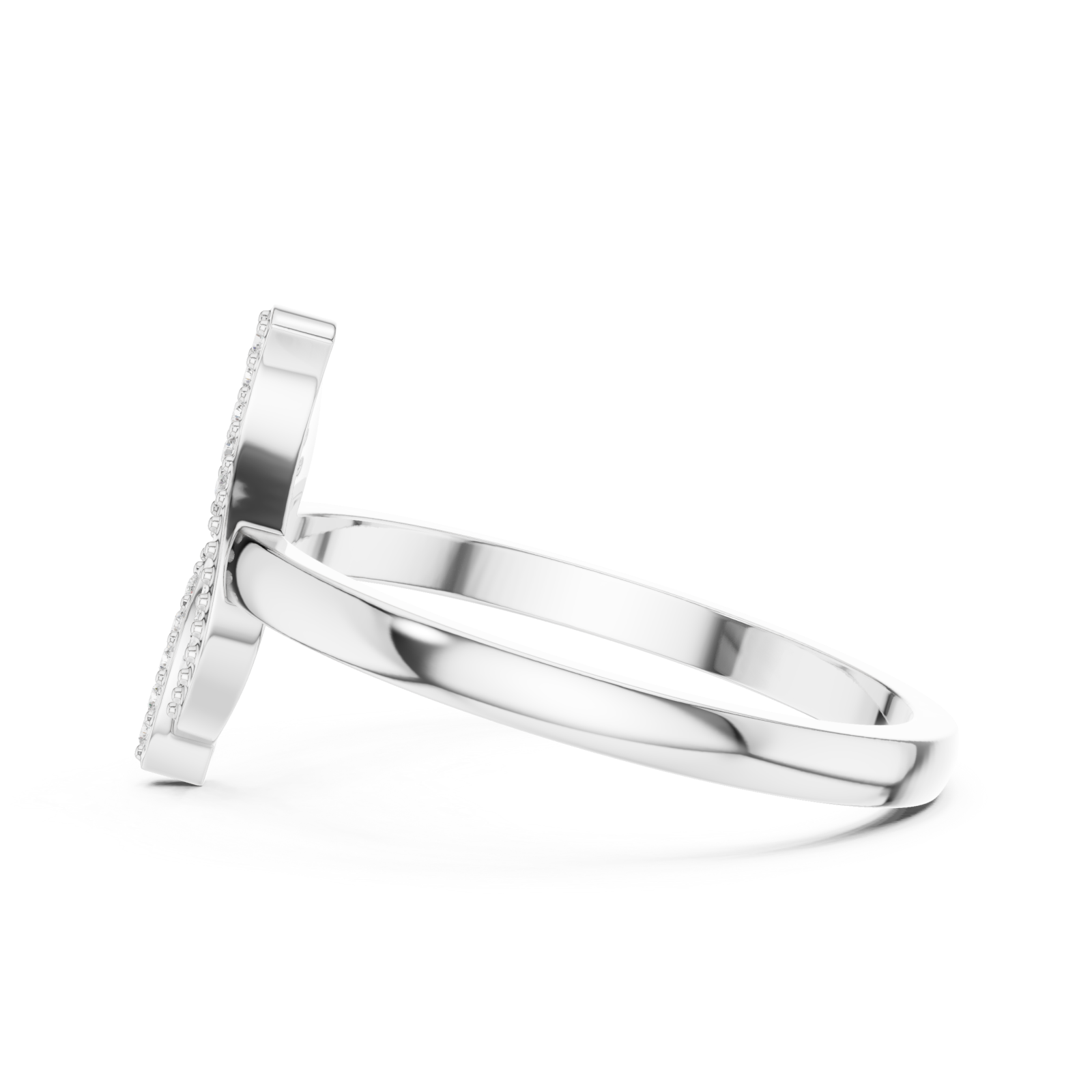  White Gold Mesa Twist Signature Ring Side View