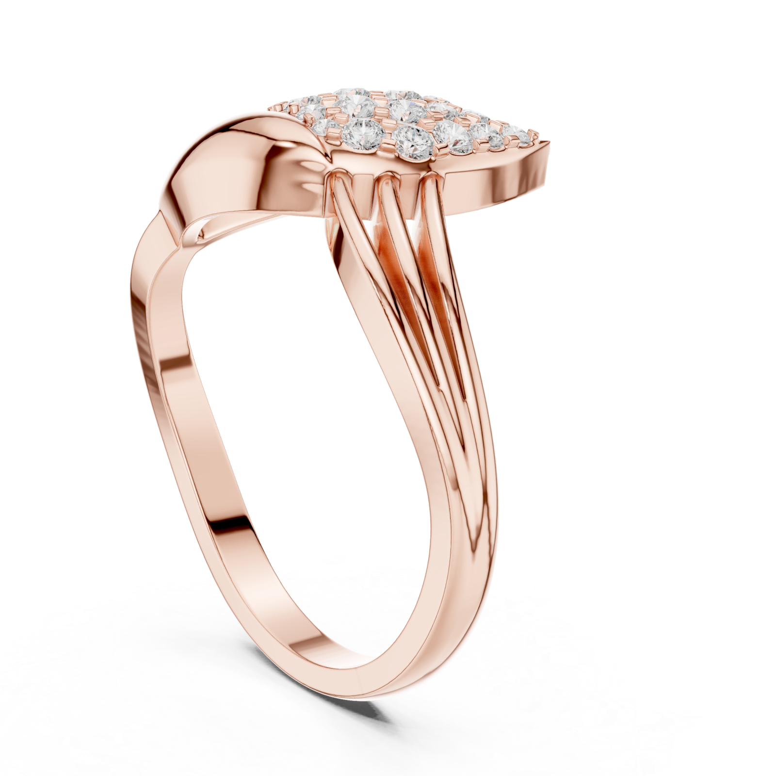  Rose Gold Radiant Tranquil Harmony Band Left View