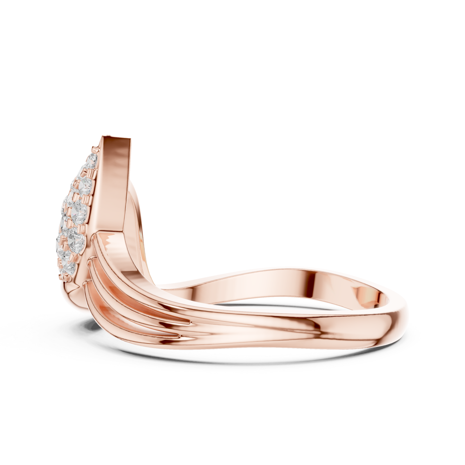  Rose Gold Radiant Tranquil Harmony Band Side View