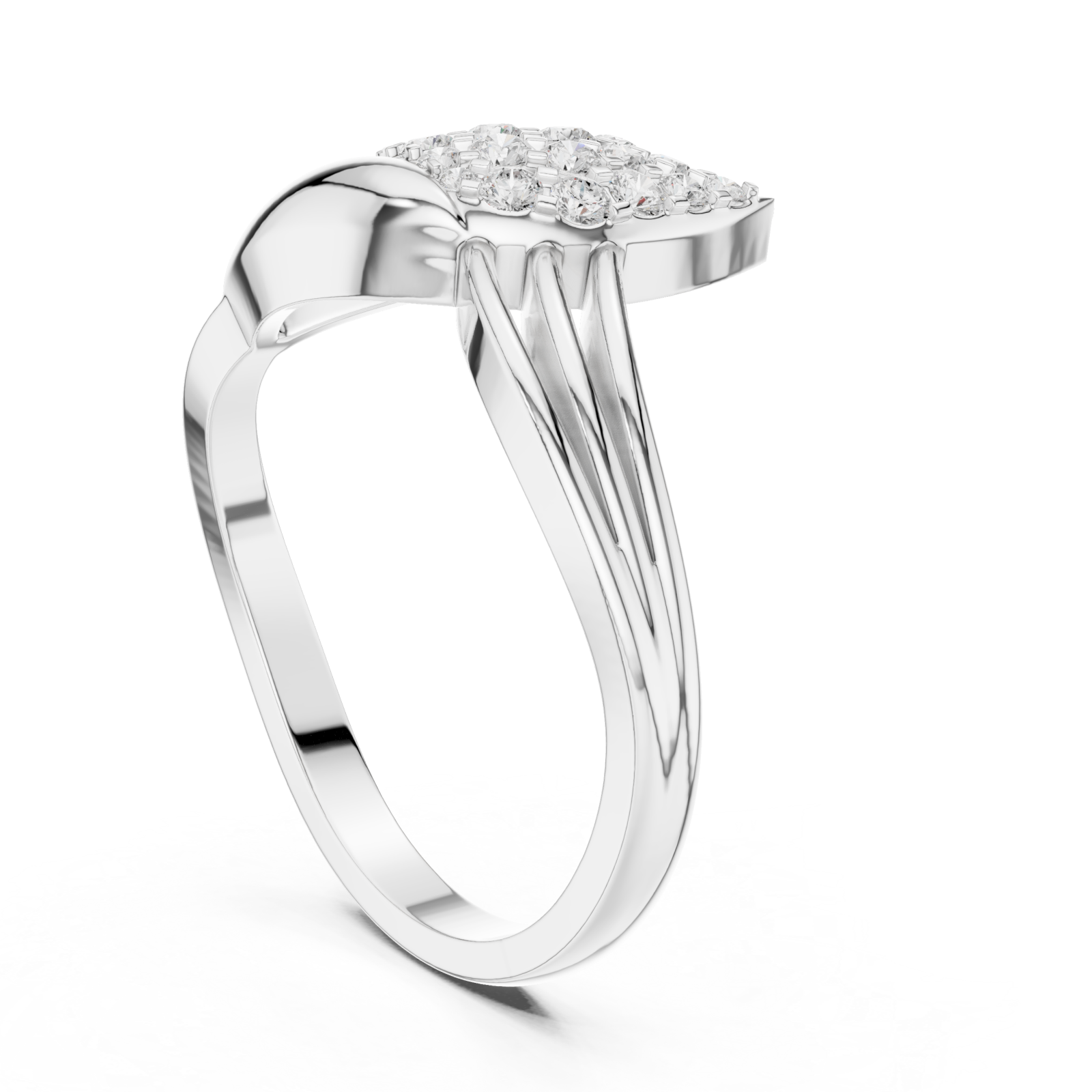  White Gold Radiant Tranquil Harmony Band Left View