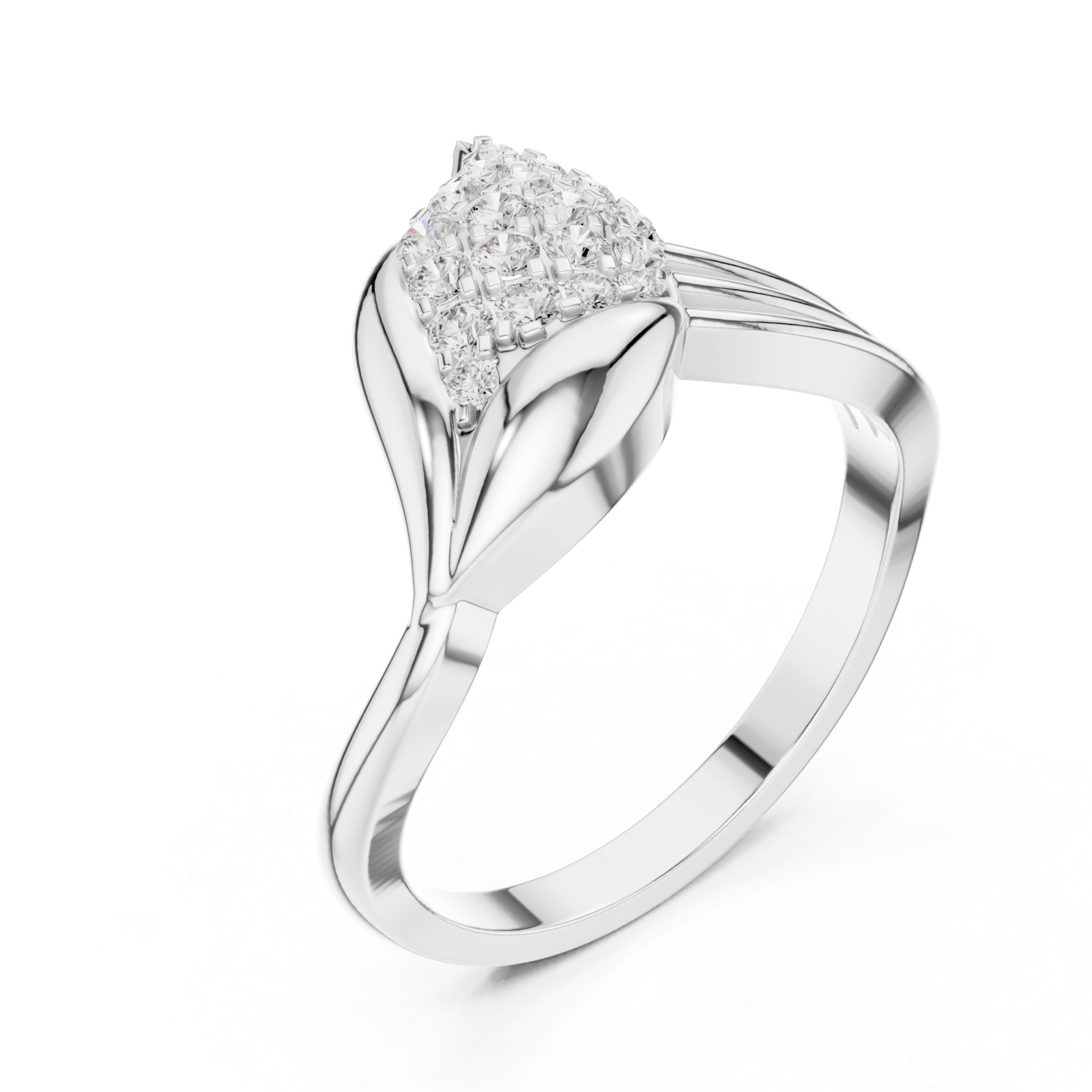  White Gold Radiant Tranquil Harmony Band Right View