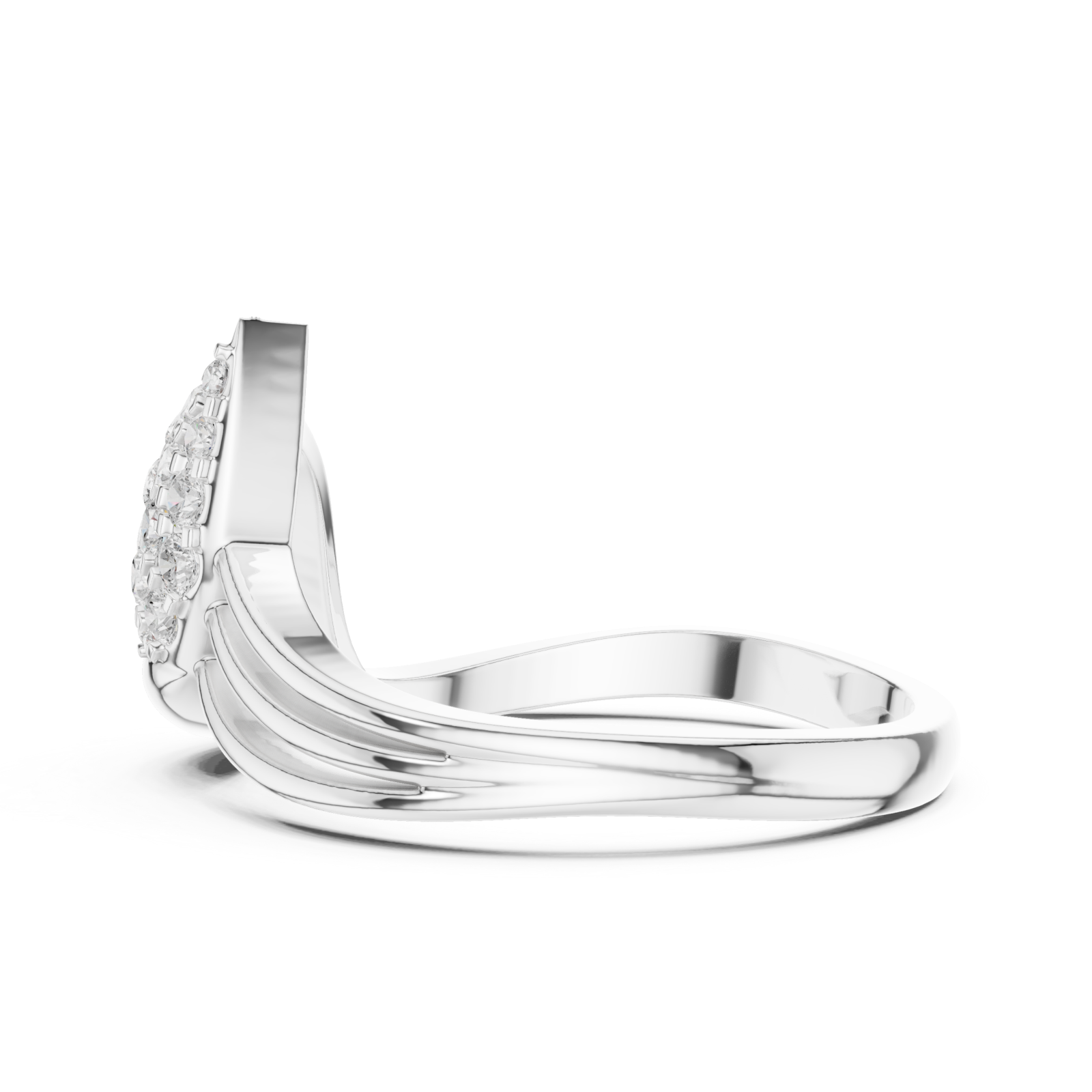  White Gold Radiant Tranquil Harmony Band Side View