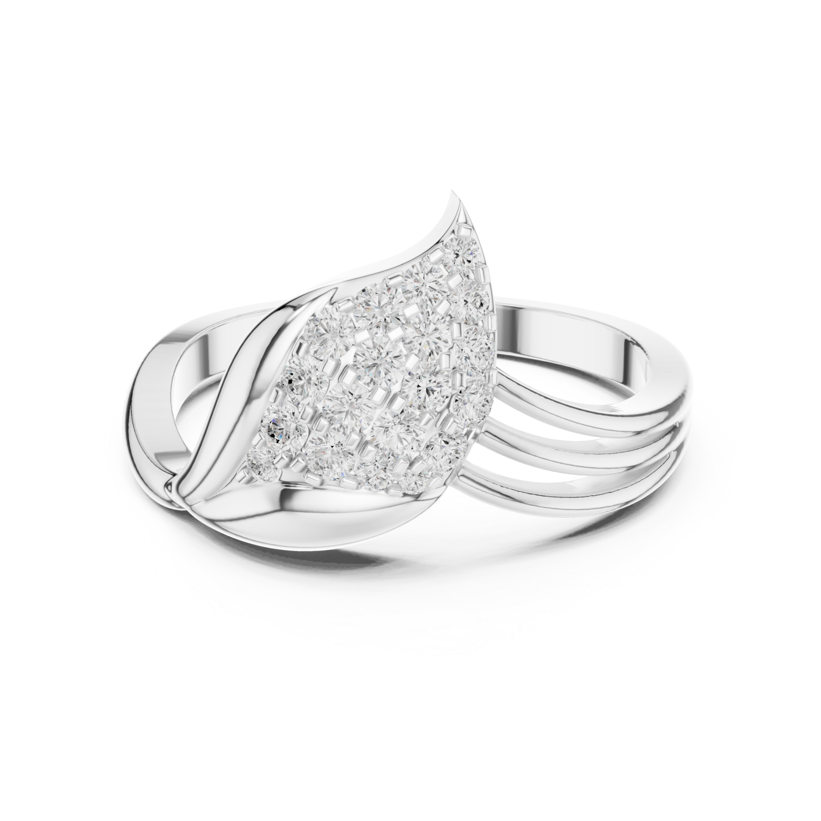  White Gold Radiant Tranquil Harmony Band Front View
