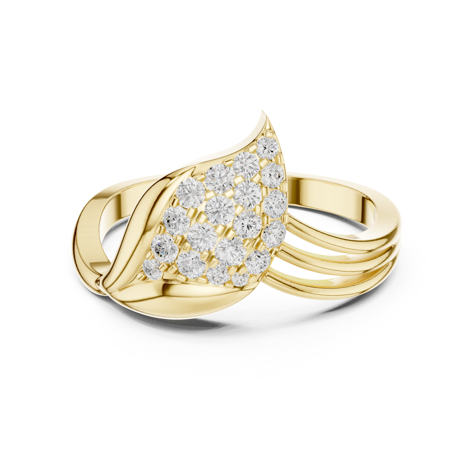  Gold Radiant Tranquil Harmony Band Front View