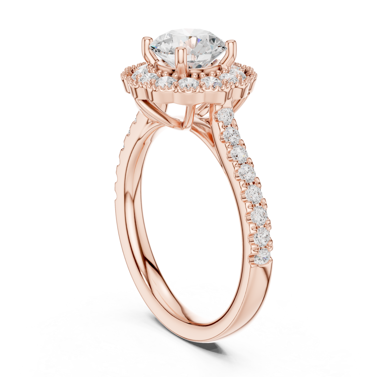  Rose Gold Dawn Whisper Pavé Band Anniversary Ring Left View