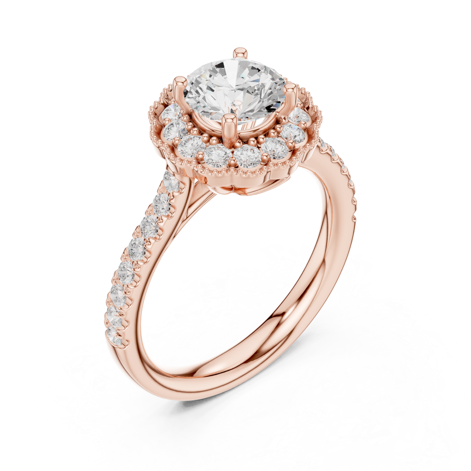  Rose Gold Dawn Whisper Pavé Band Anniversary Ring Right View