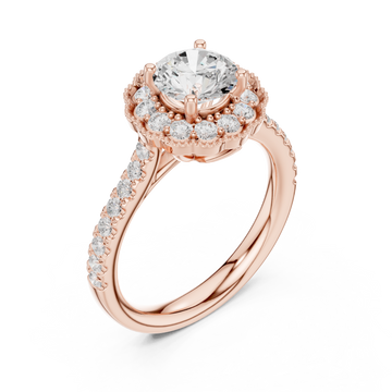  Rose Gold Dawn Whisper Pavé Band Anniversary Ring Right View