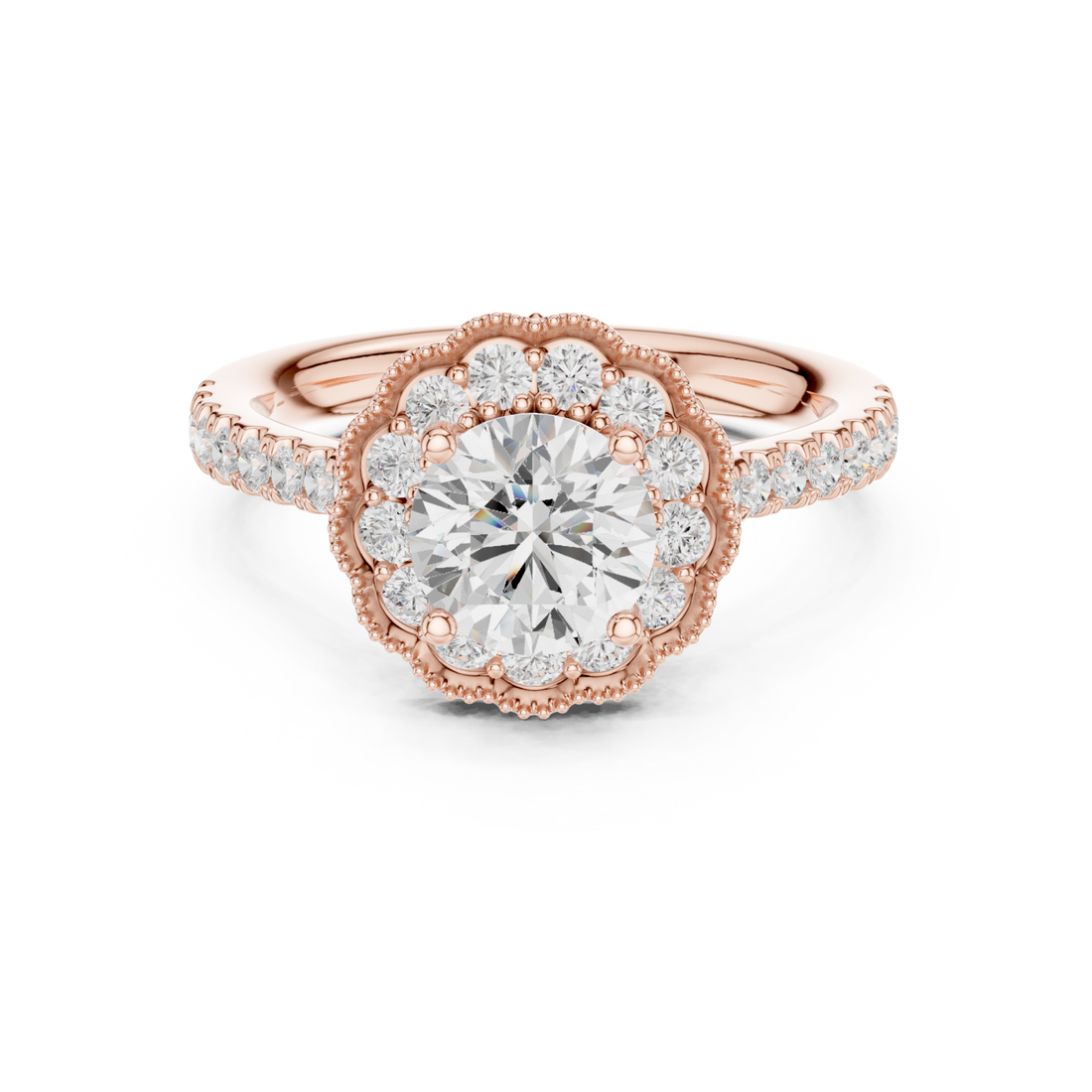  Rose Gold Dawn Whisper Pavé Band Anniversary Ring Right View