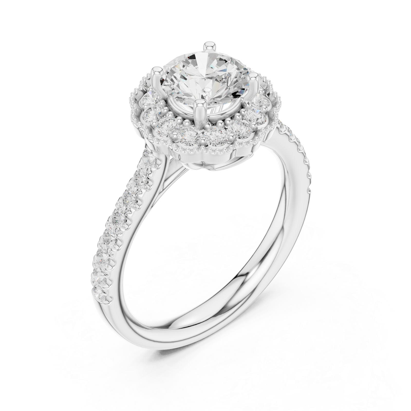  White Gold Dawn Whisper Pavé Band Anniversary Ring Right View