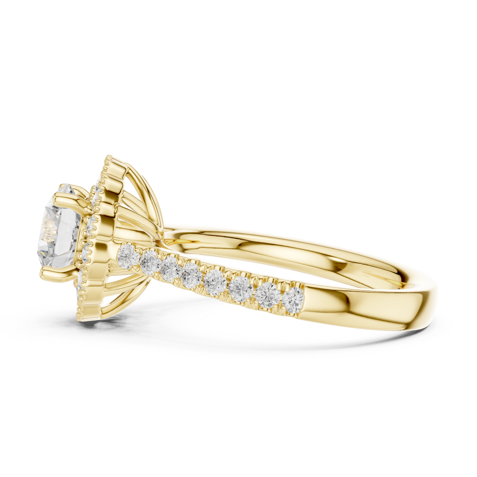 Gold Dawn Whisper Pavé Band Anniversary Ring Side View
