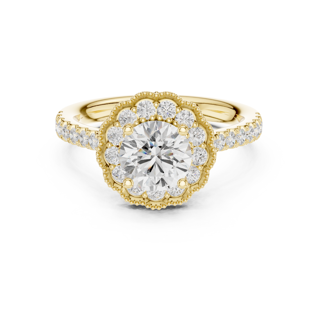 Gold Dawn Whisper Pavé Band Anniversary Ring Right View