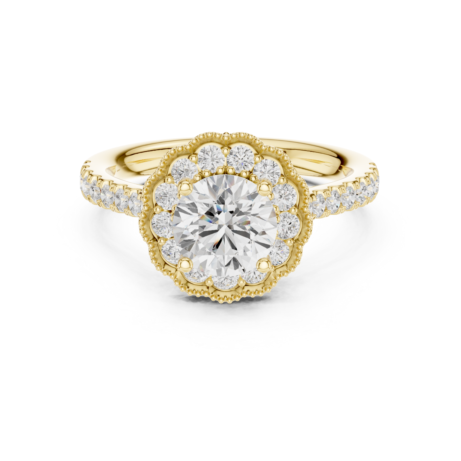  Gold Dawn Whisper Pavé Band Anniversary Ring Front View