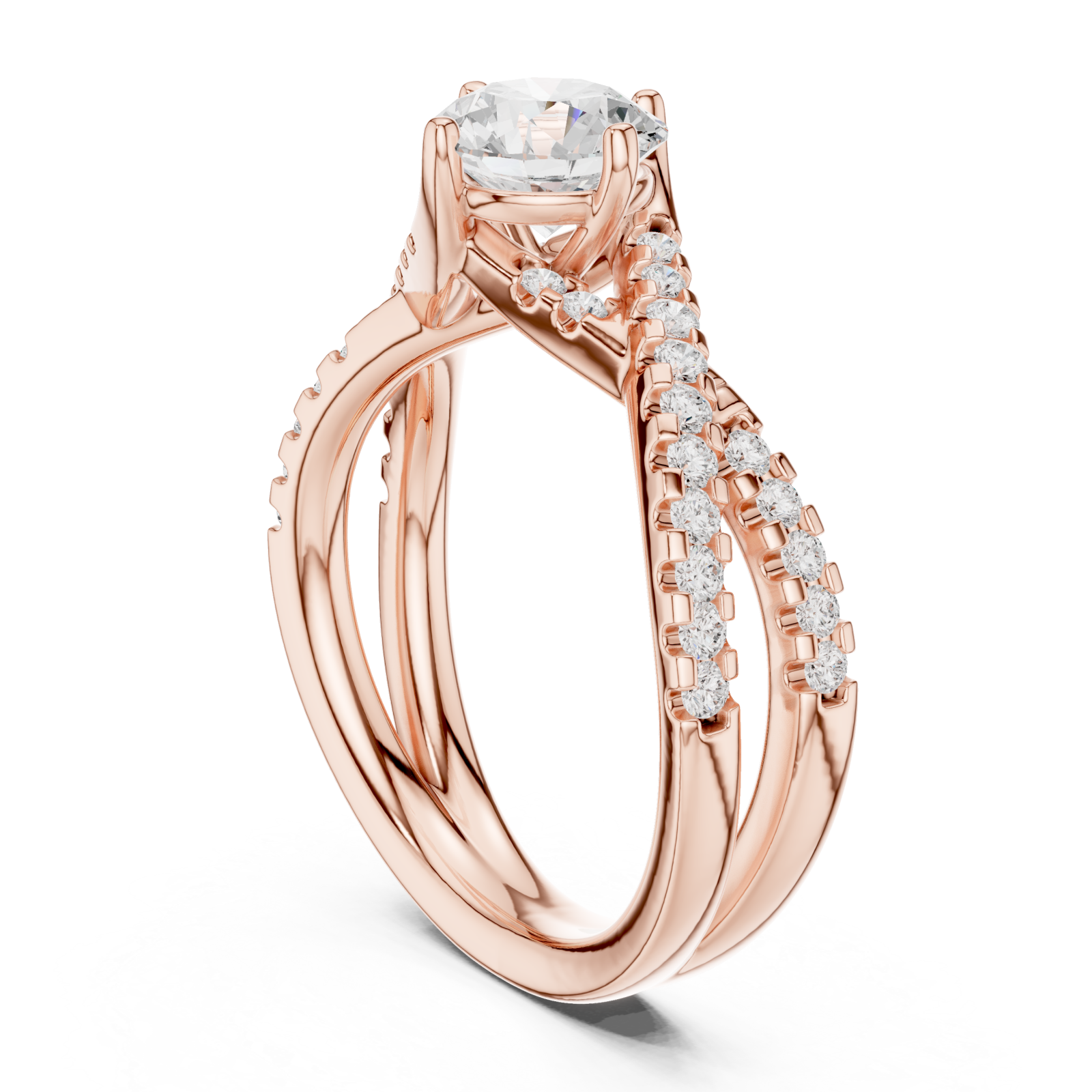  Rose Gold Celestial Curve Embrace Ring Left View