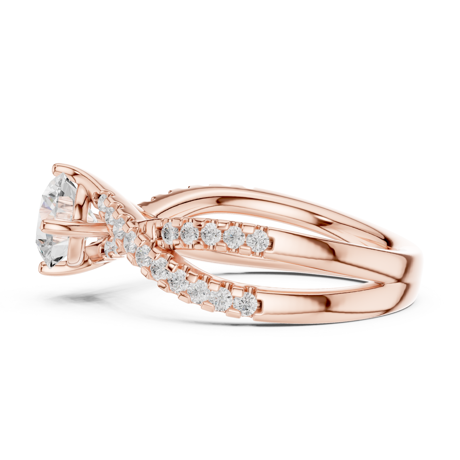  Rose Gold Celestial Curve Embrace Ring Side View