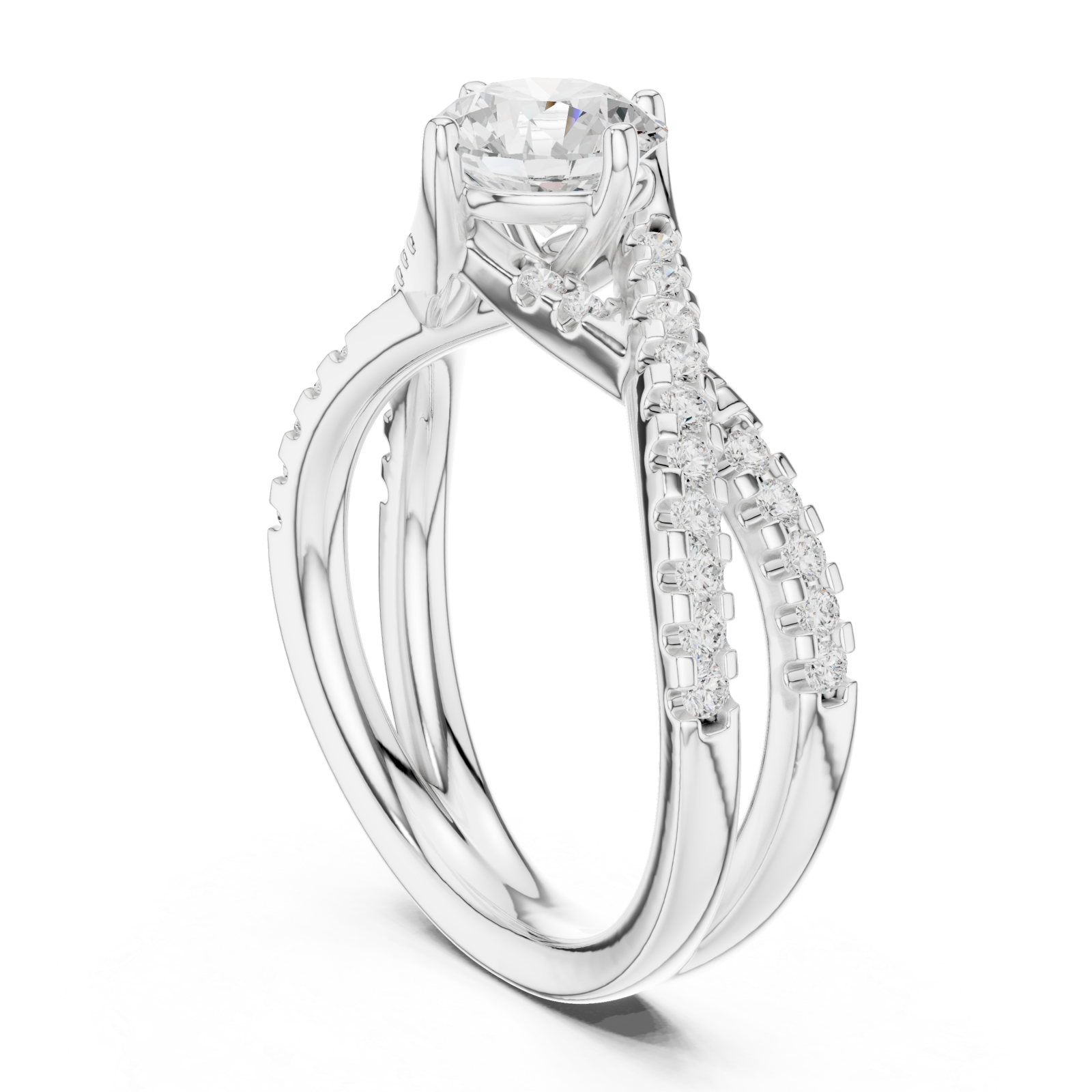  White Gold Celestial Curve Embrace Ring Left View