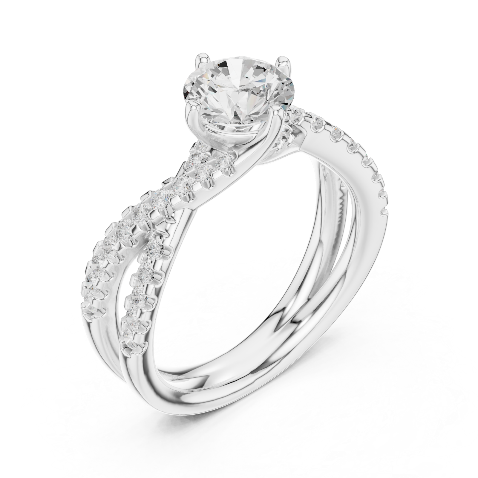  White Gold Celestial Curve Embrace Ring Right View
