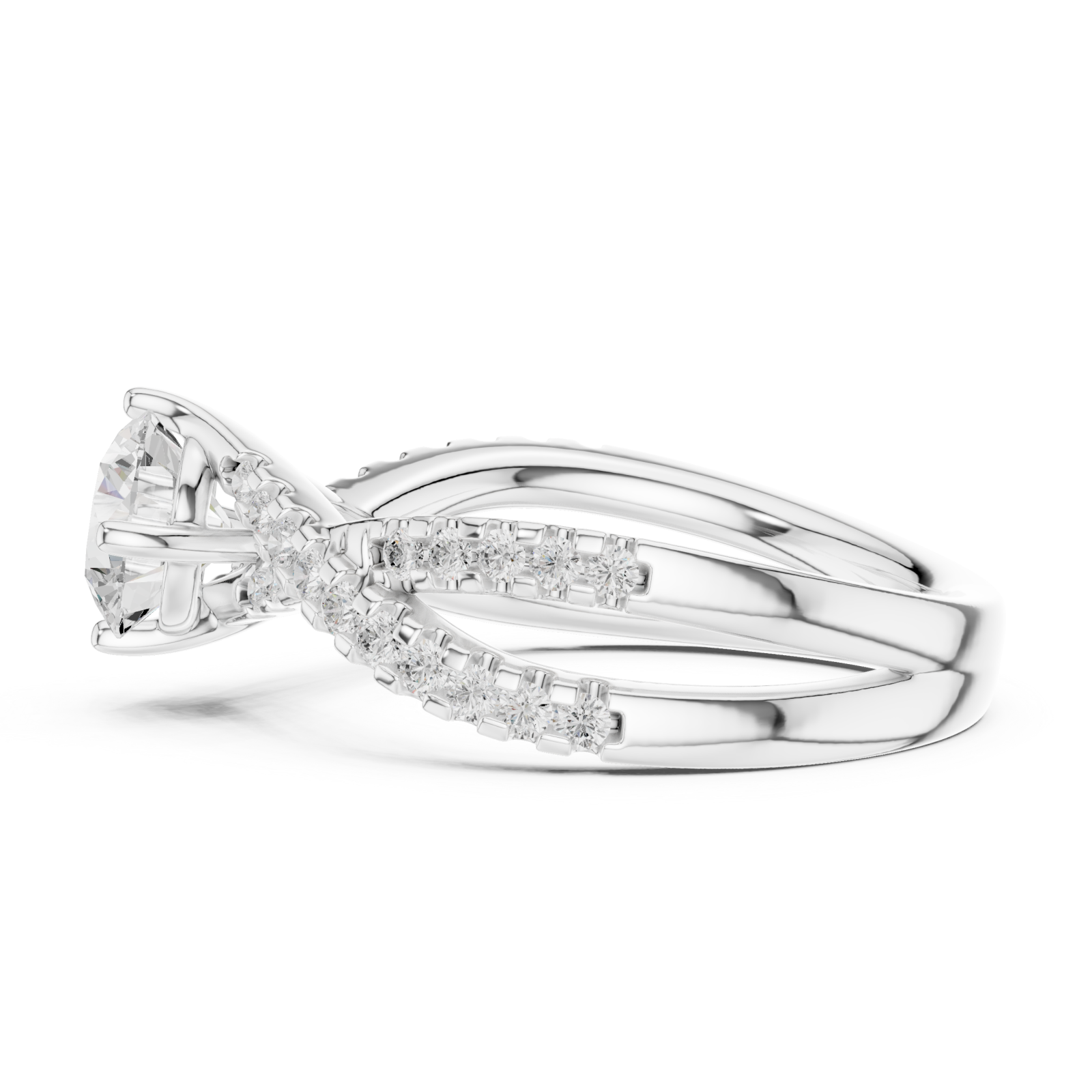  White Gold Celestial Curve Embrace Ring Side View