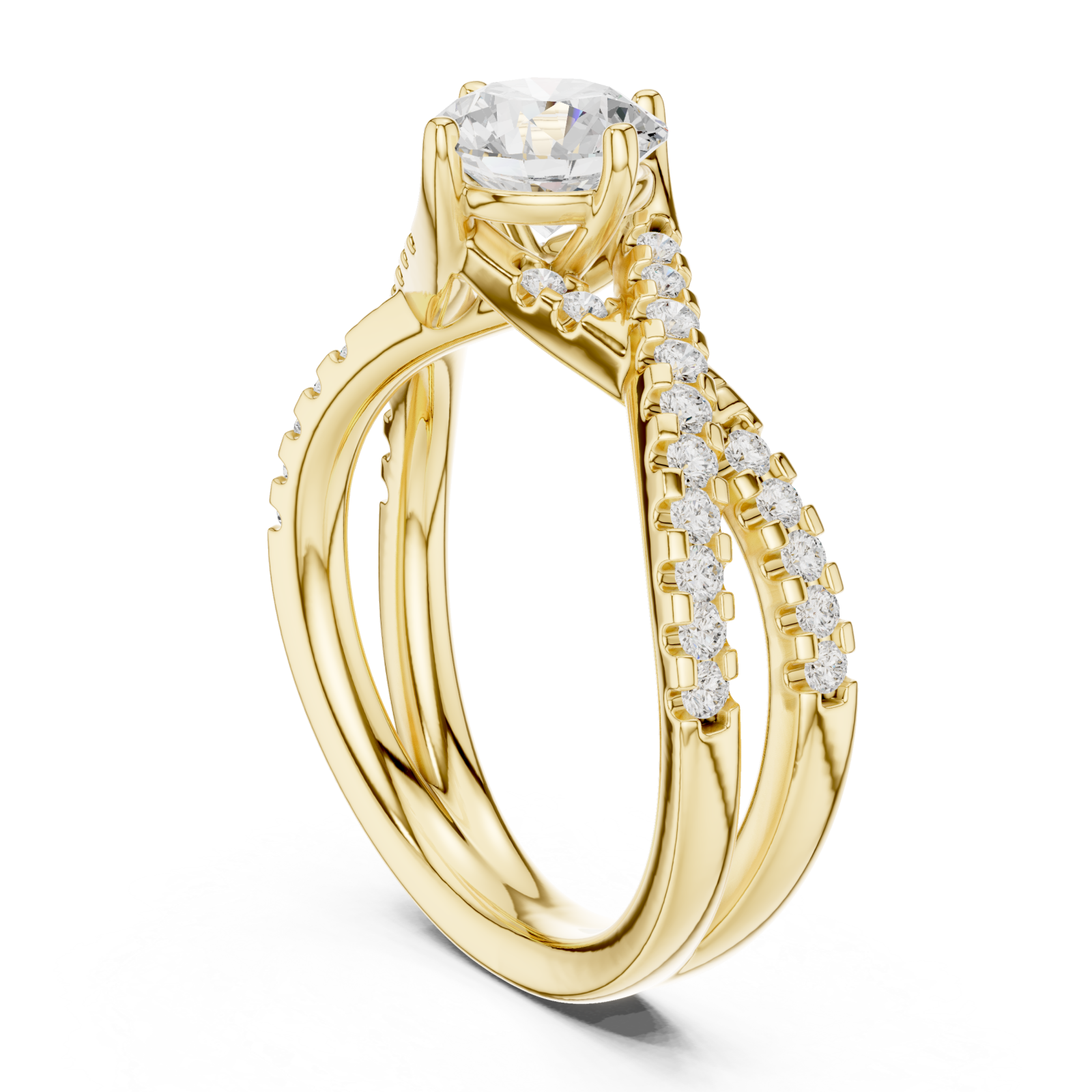  Gold Celestial Curve Embrace Ring Left View