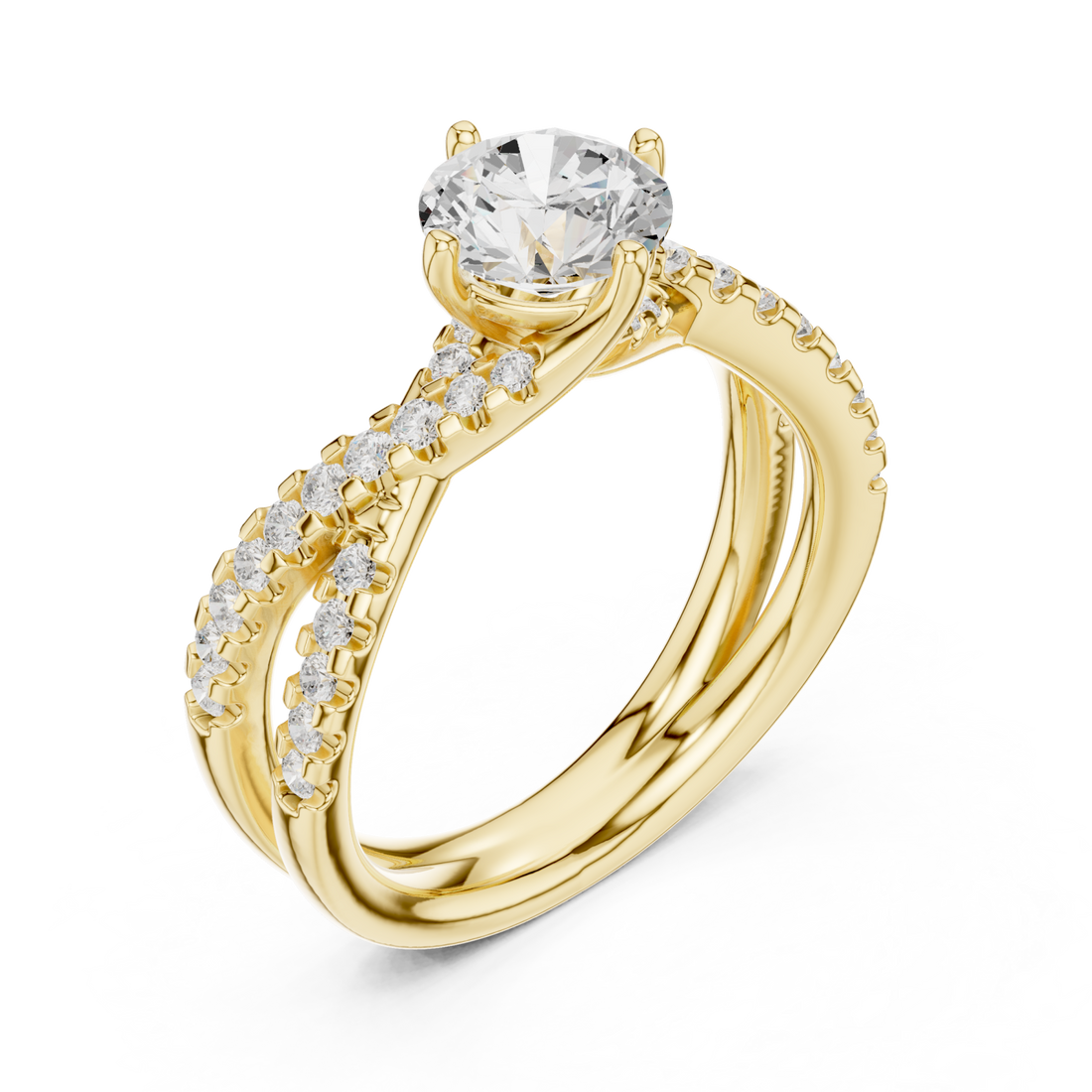 Gold Celestial Curve Embrace Ring Right View