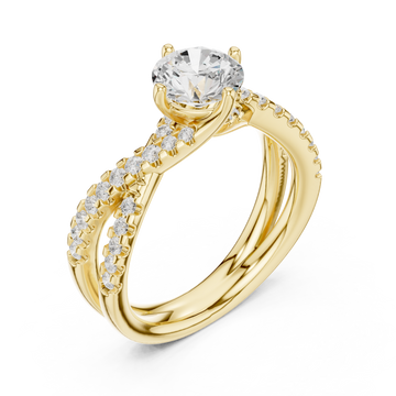 Gold Celestial Curve Embrace Ring Right View