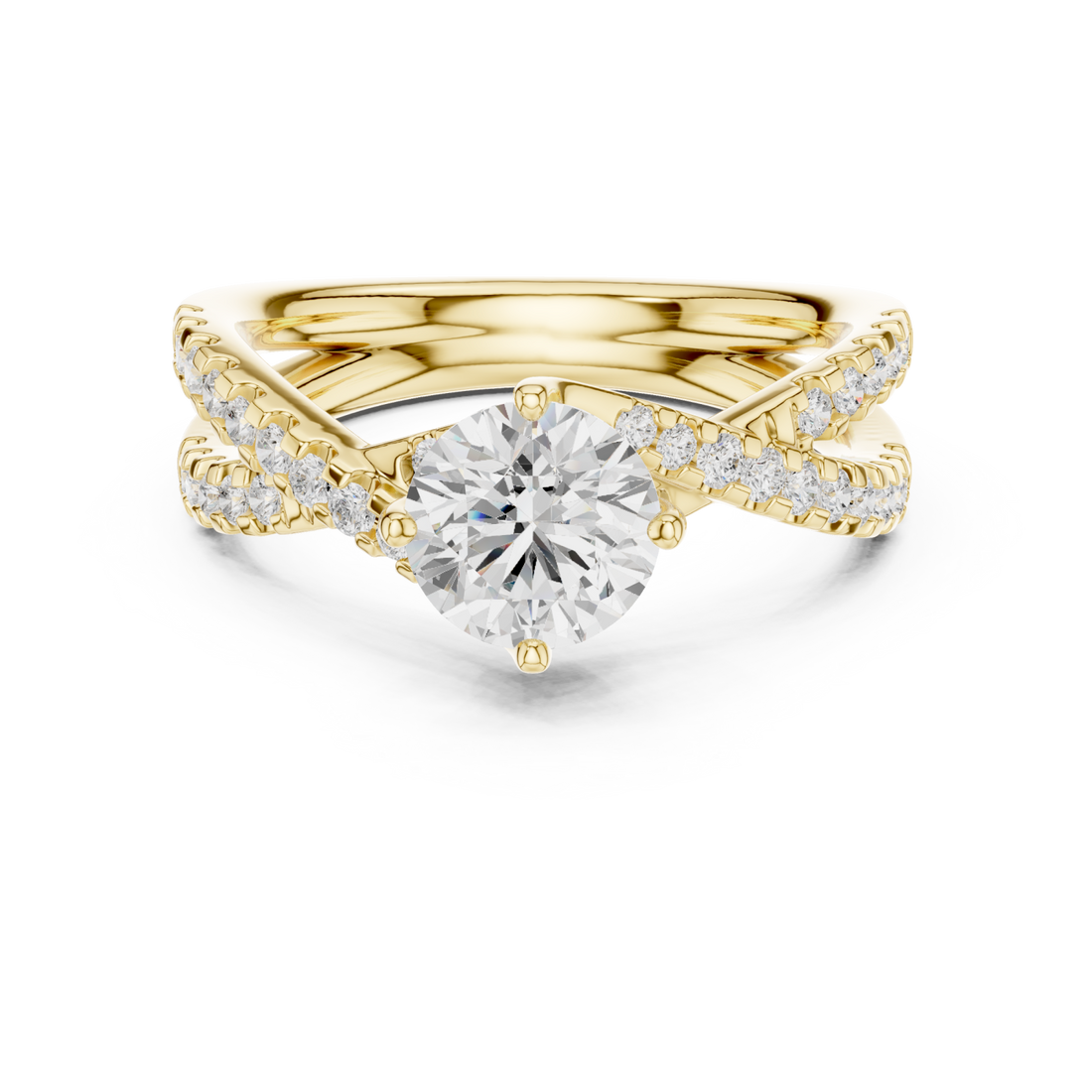 Gold Celestial Curve Embrace Ring Right View