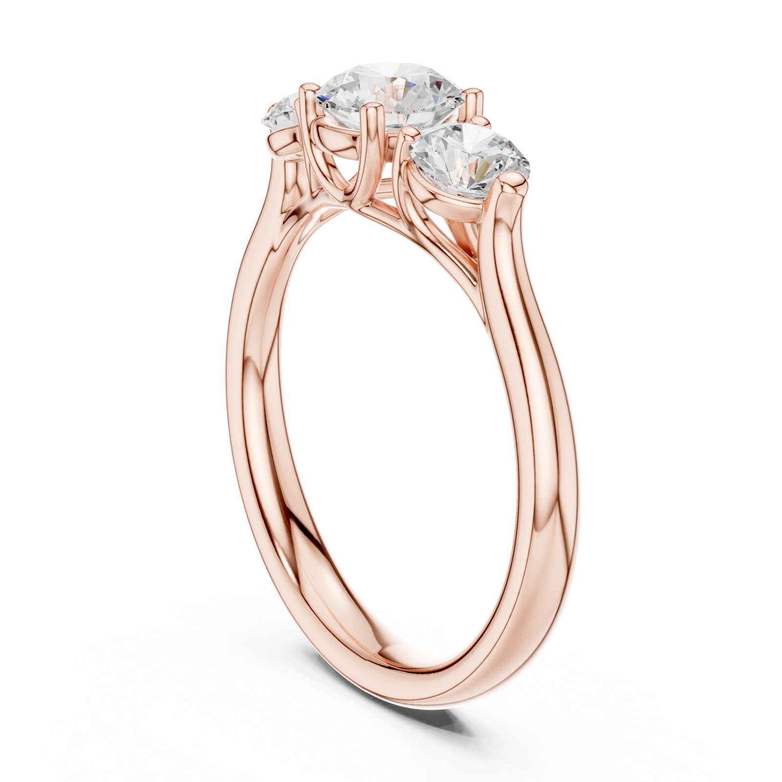  Rose Gold Timeless Trinity Illusion Ring Left View