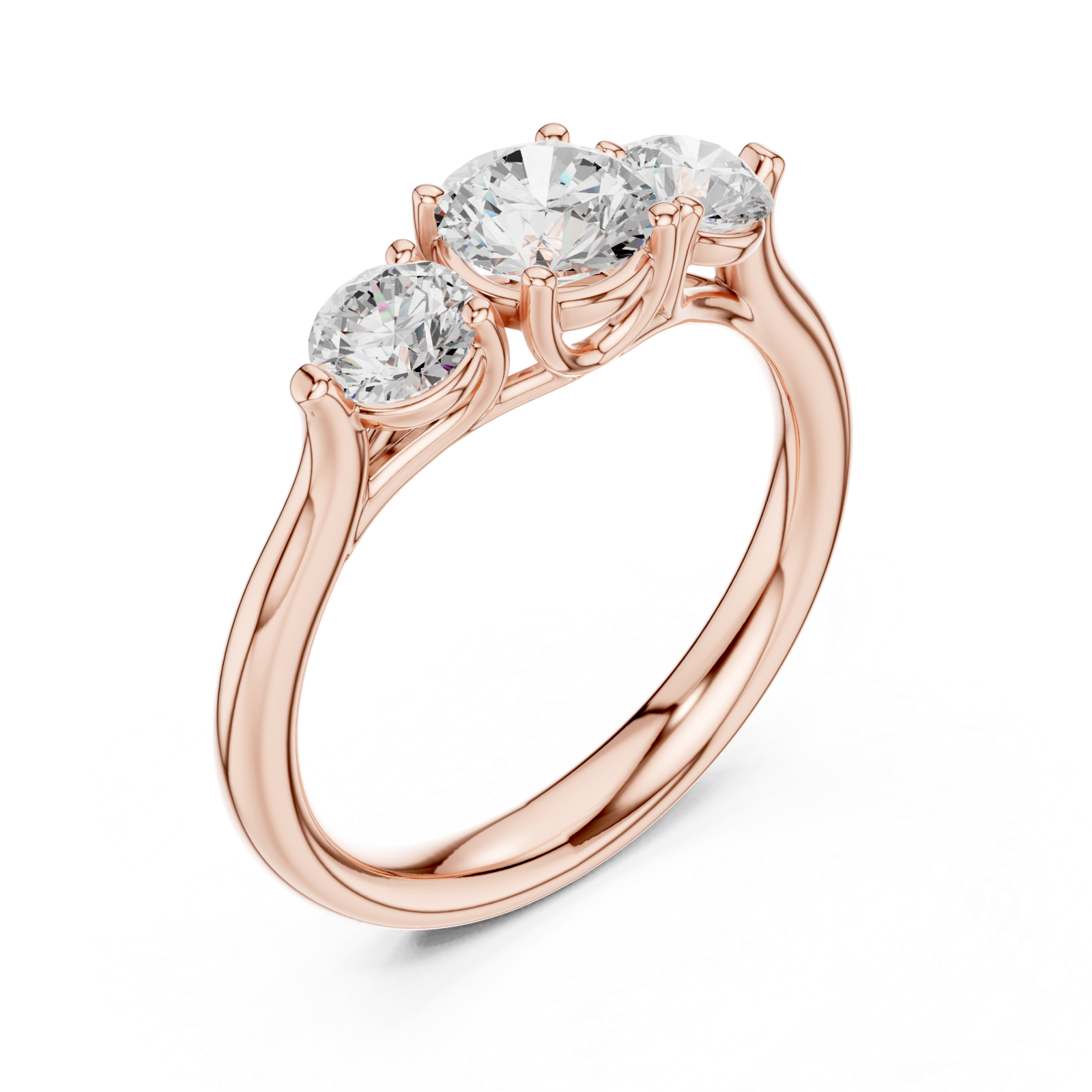  Rose Gold Timeless Trinity Illusion Ring Right View