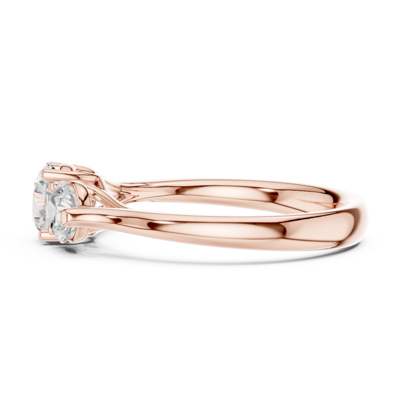  Rose Gold Timeless Trinity Illusion Ring Side View