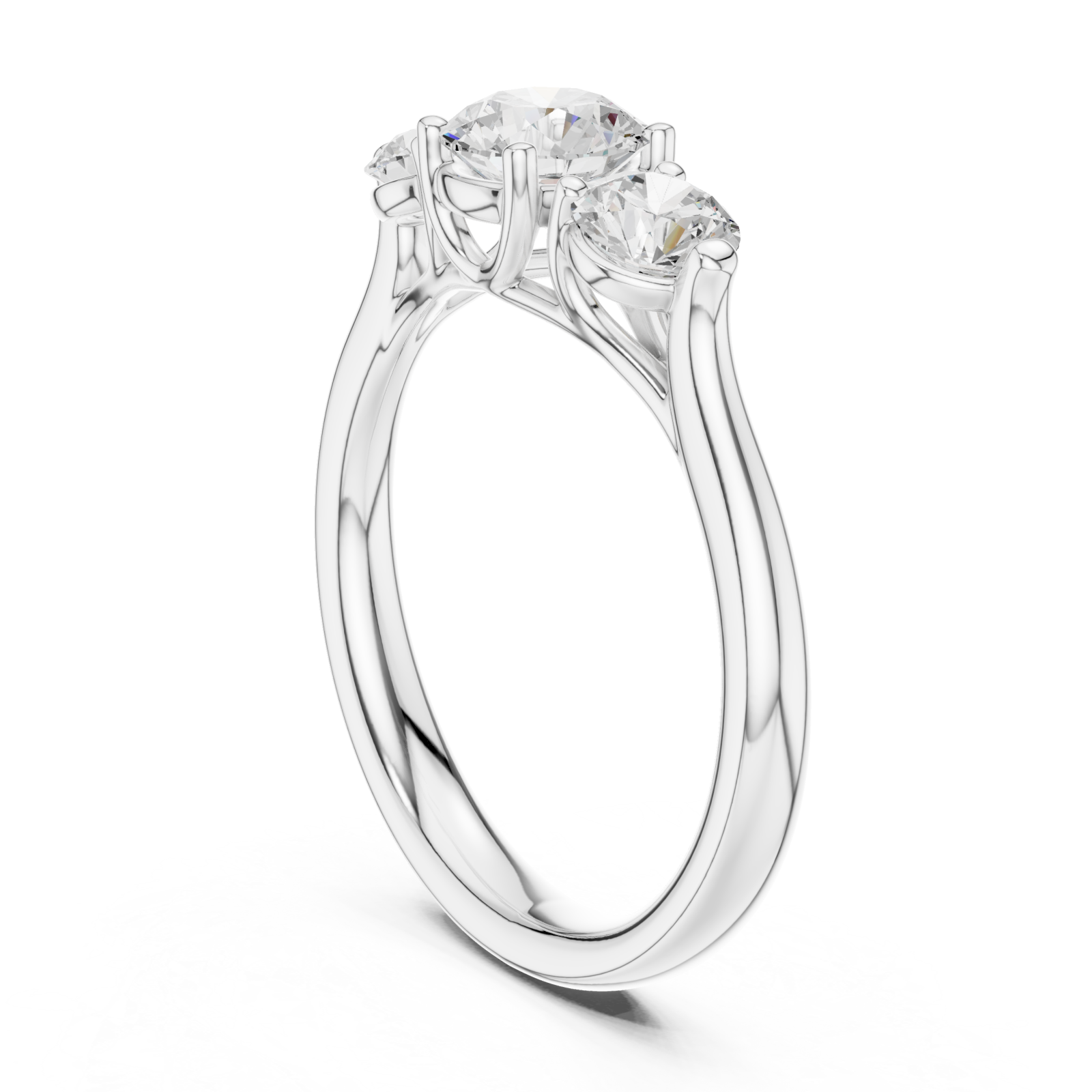 White Gold Timeless Trinity Illusion Ring Left View