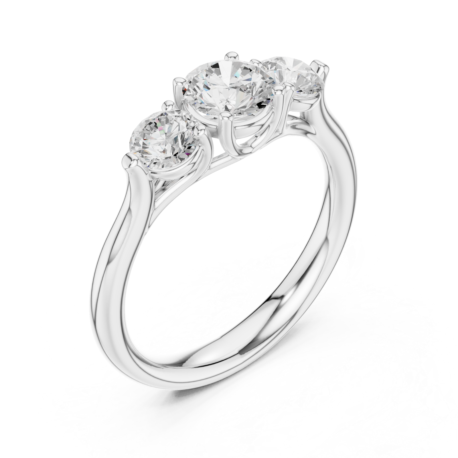  White Gold Timeless Trinity Illusion Ring Right View