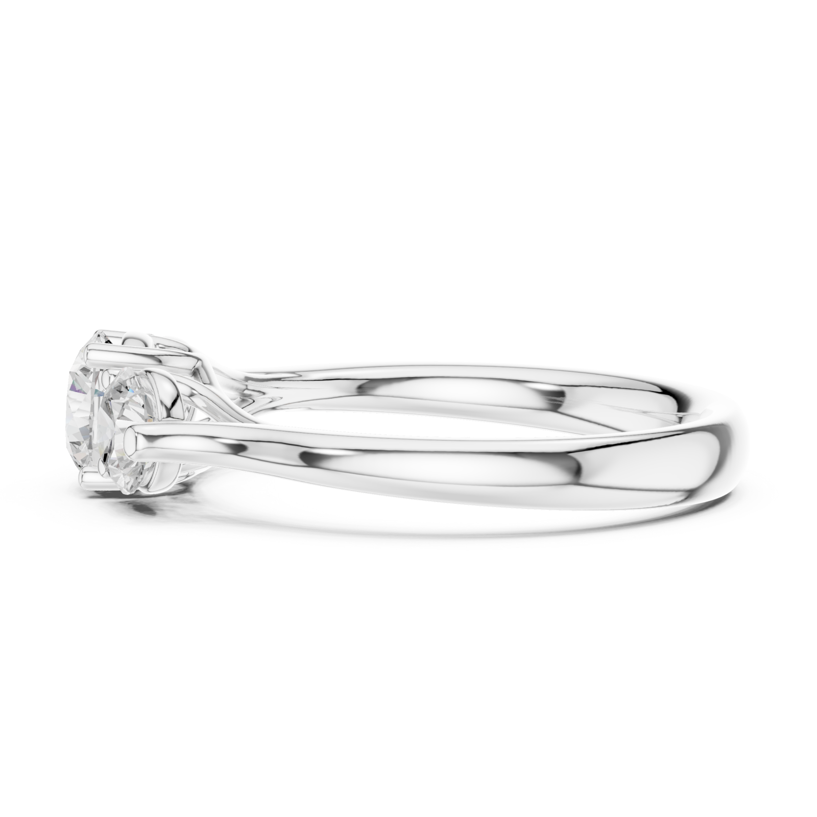  White Gold Timeless Trinity Illusion Ring Side View