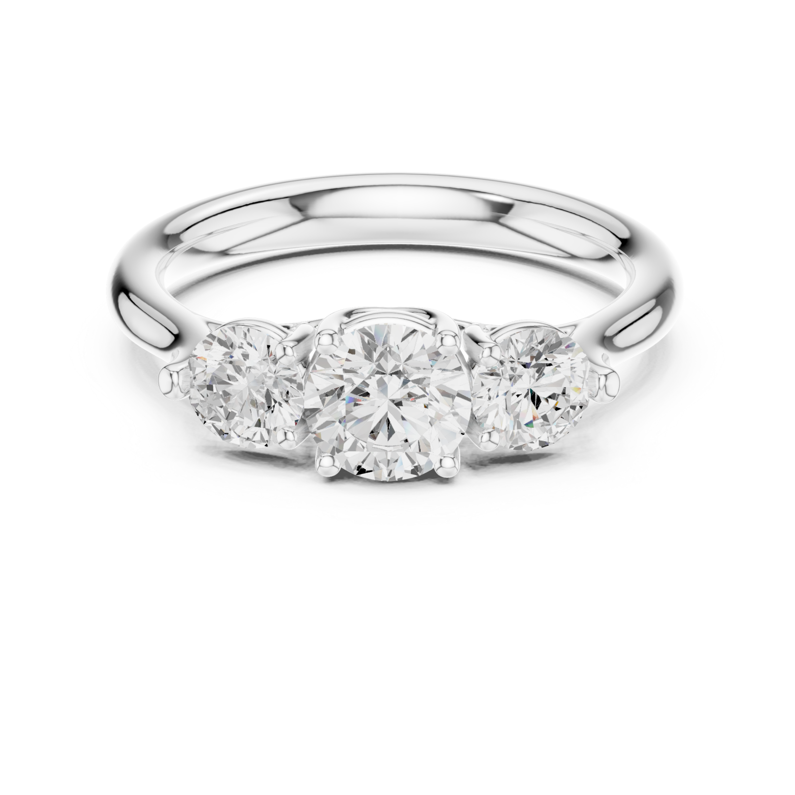  White Gold Timeless Trinity Illusion Ring Front View