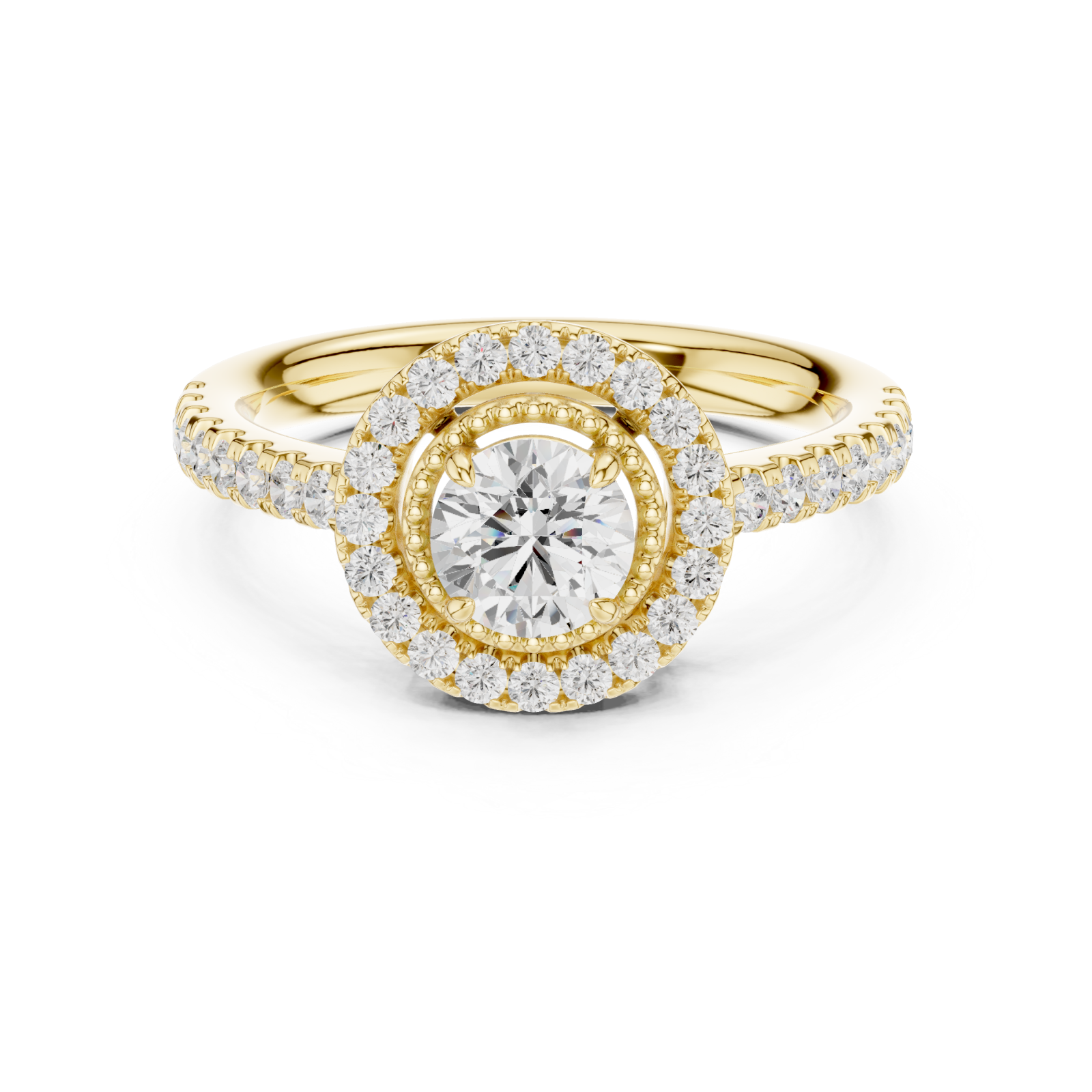  Gold Starfire Cascade Classic Halo Band Front View