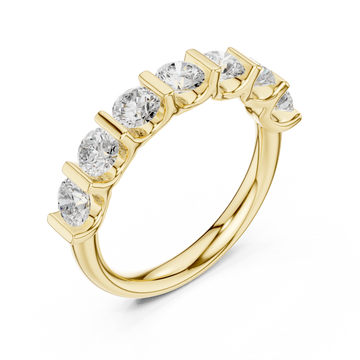 Gold Radiant Seven Row Band Ring Right View