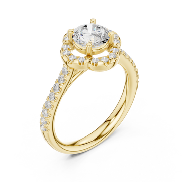 Gold Grand Halo Crown Ring Right View