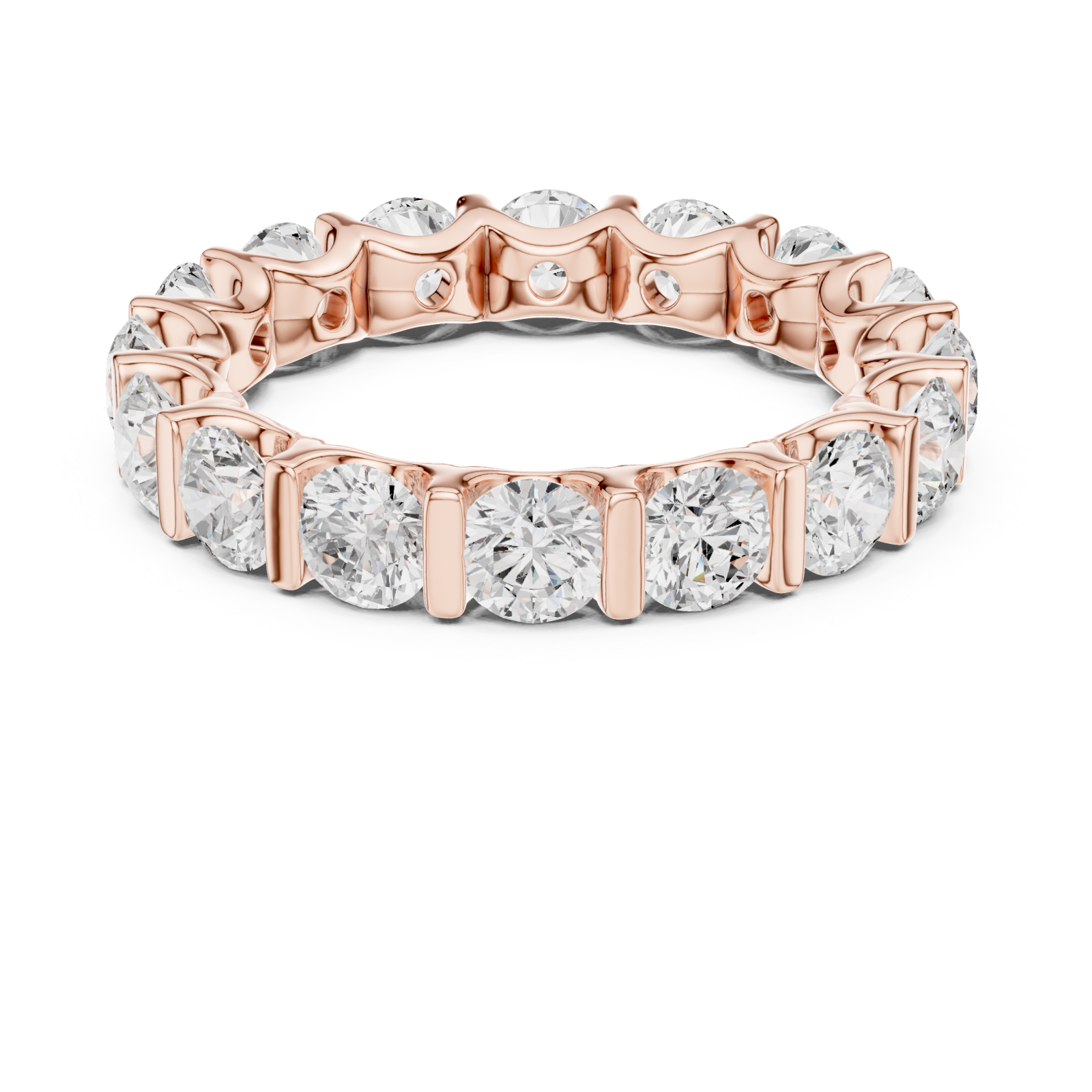  Rose Gold Eternal Radiance Band Ring Front View