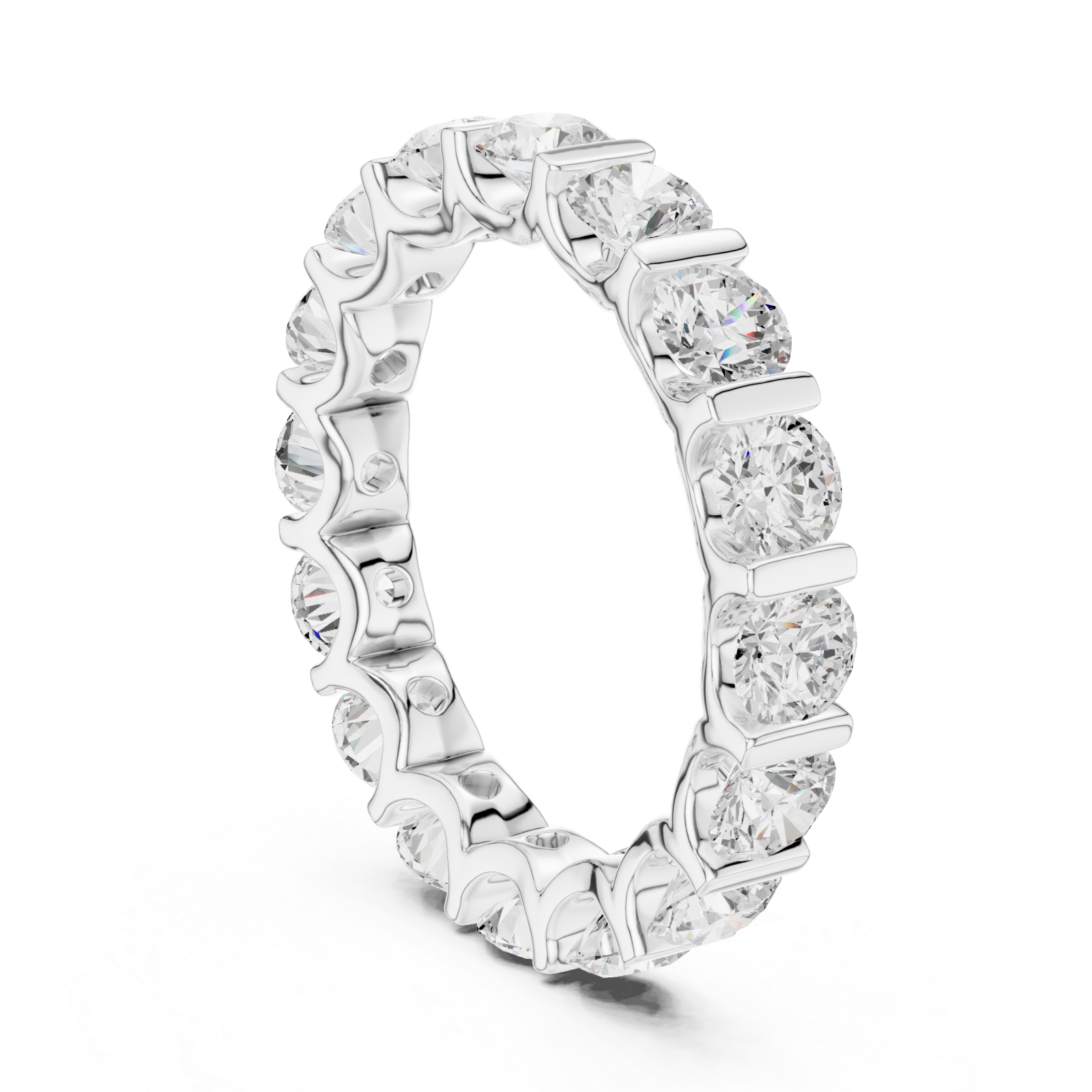  White Gold Eternal Radiance Band Ring Left View