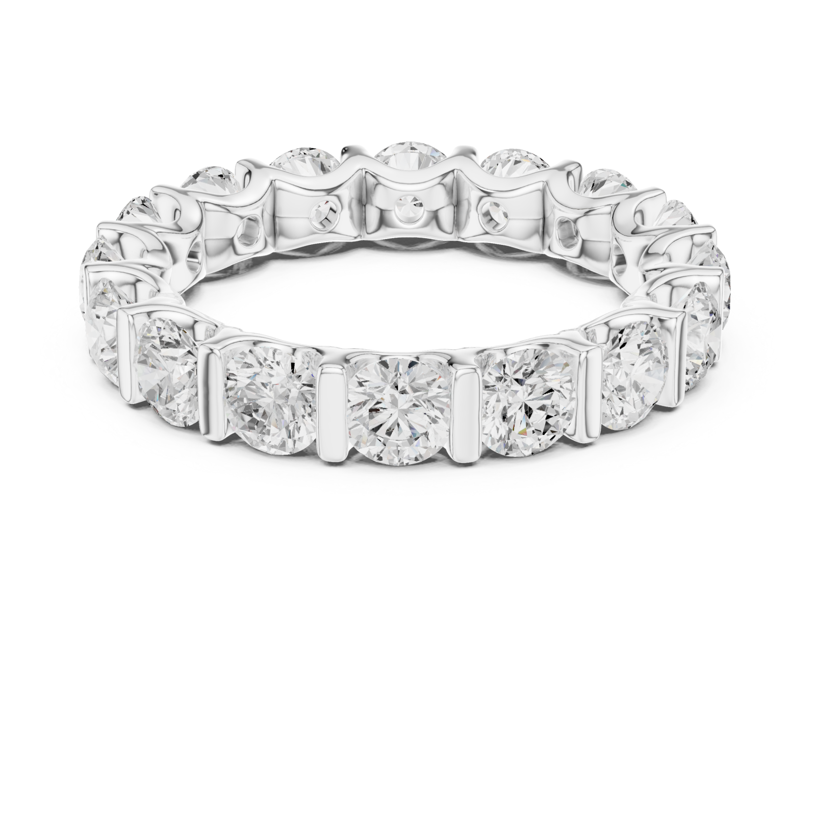 White Gold Eternal Radiance Band Ring Front View