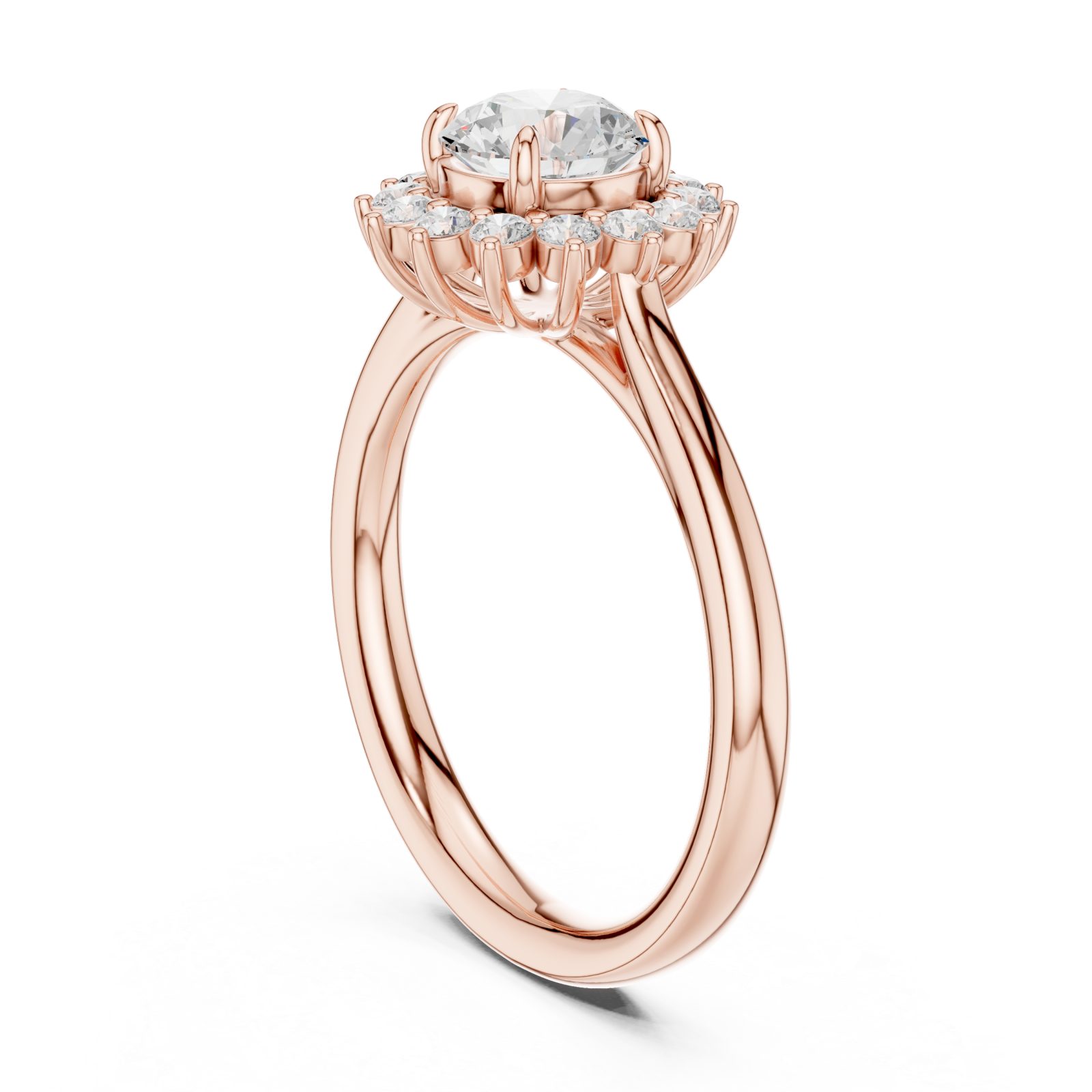  Rose Gold Classic Regal Bloom Ring Left View