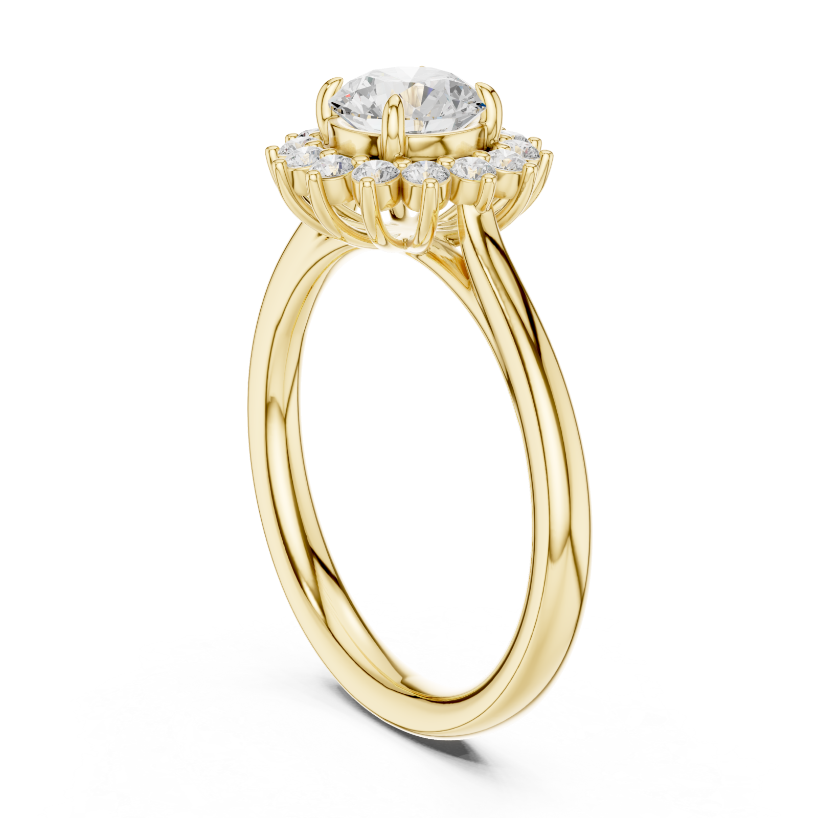  Gold Classic Regal Bloom Ring Left View