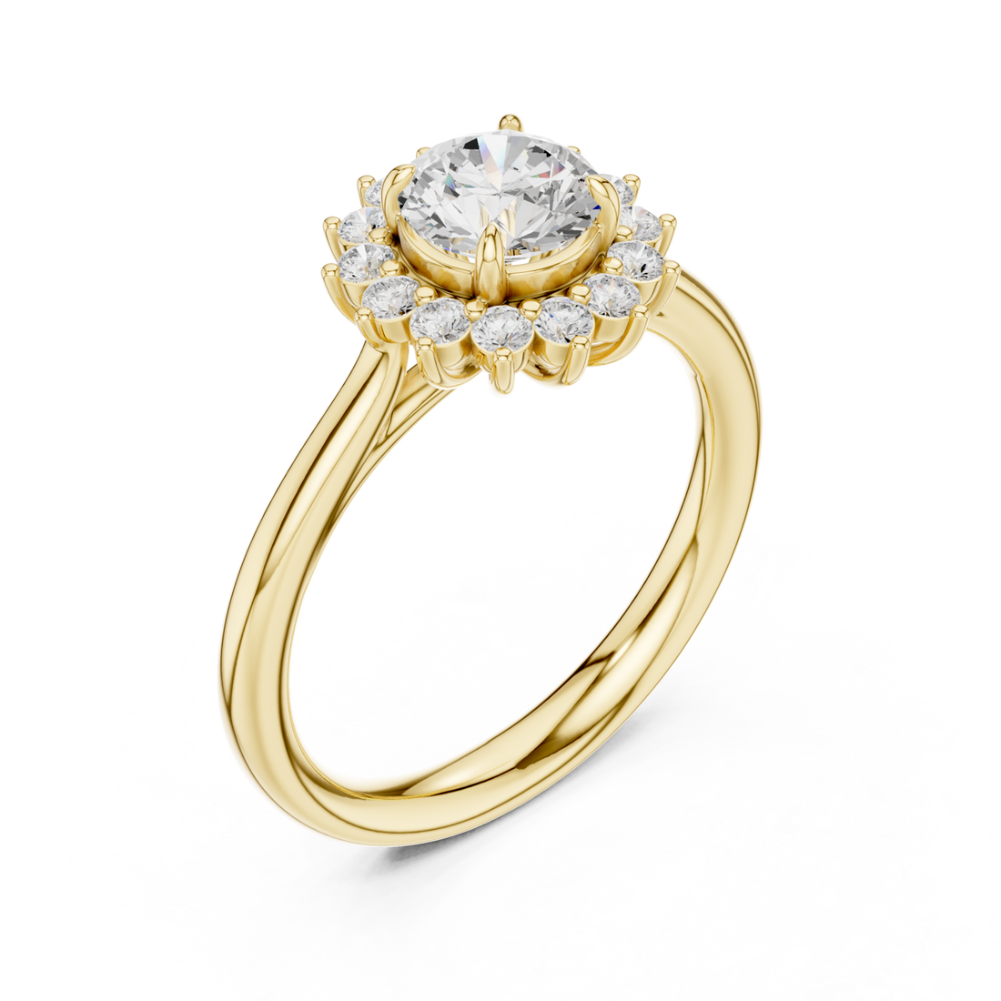 Gold Classic Regal Bloom Ring Right View