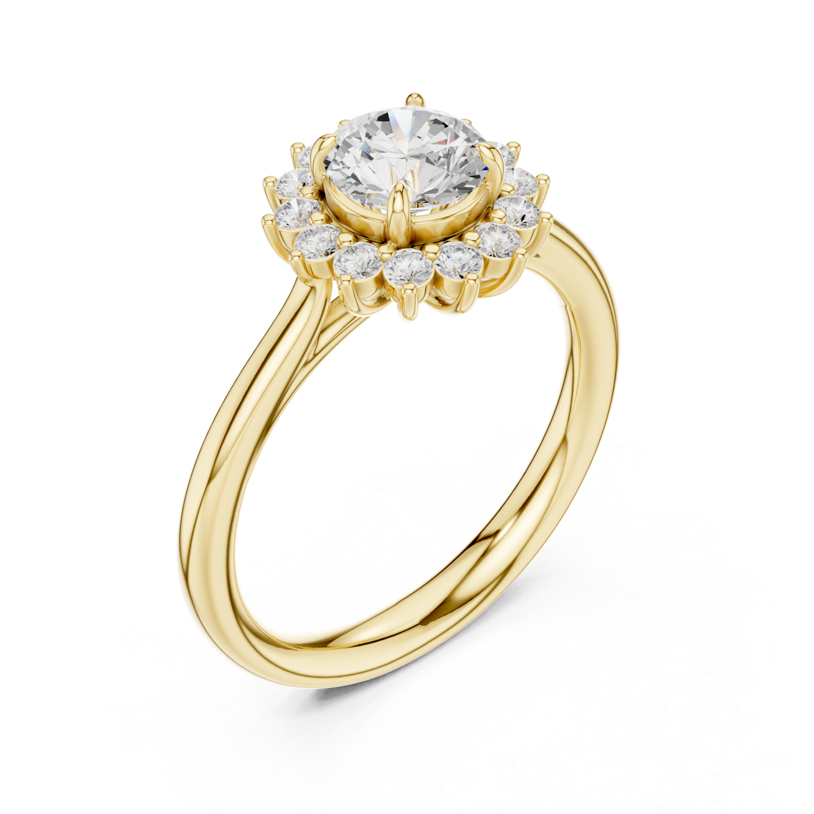 Gold Classic Regal Bloom Ring Right View