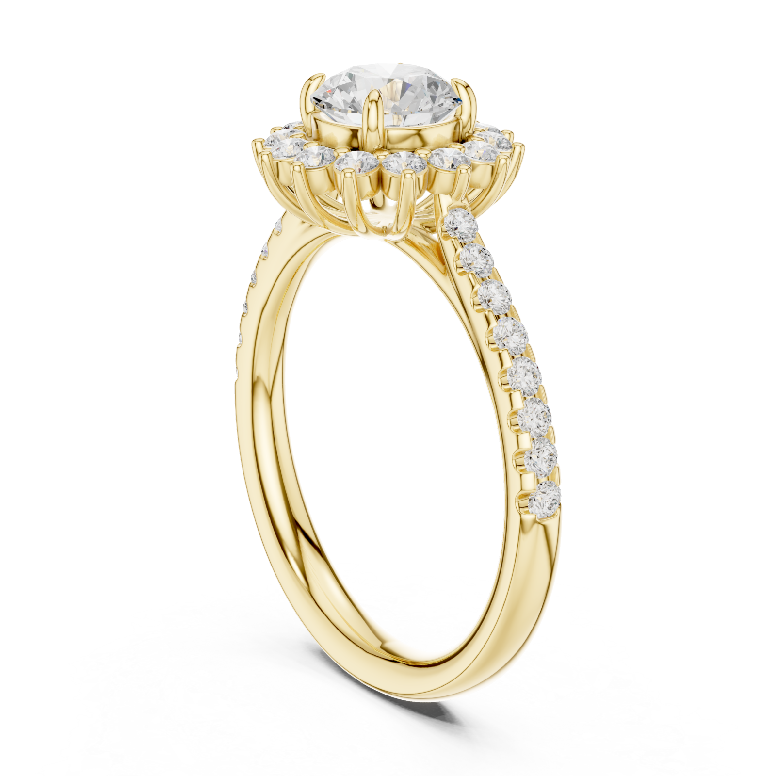  Gold Celeste Halo Regal Ring Left View