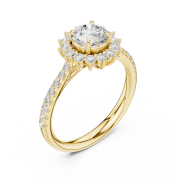 Gold Celeste Halo Regal Ring Right View