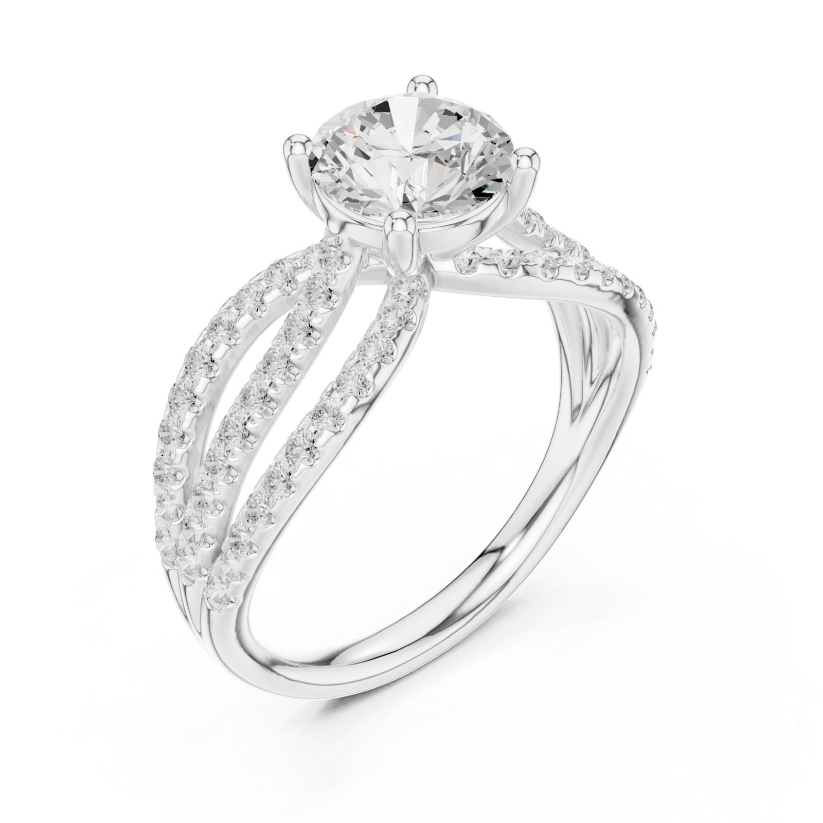  White Gold Celestial Embrace Illuminated Band Ring Right View