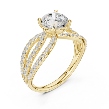 Gold Celestial Embrace Illuminated Band Ring Right View