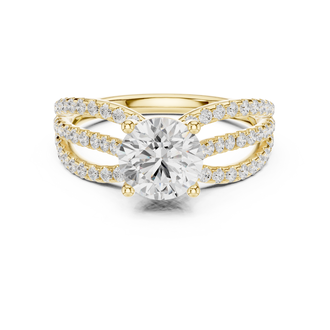 Gold Celestial Embrace Illuminated Band Ring Right View