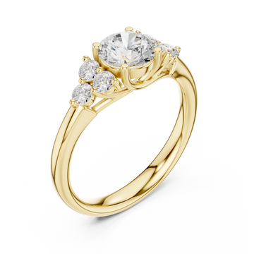 Gold Classic Trio Cluster Ring Right View