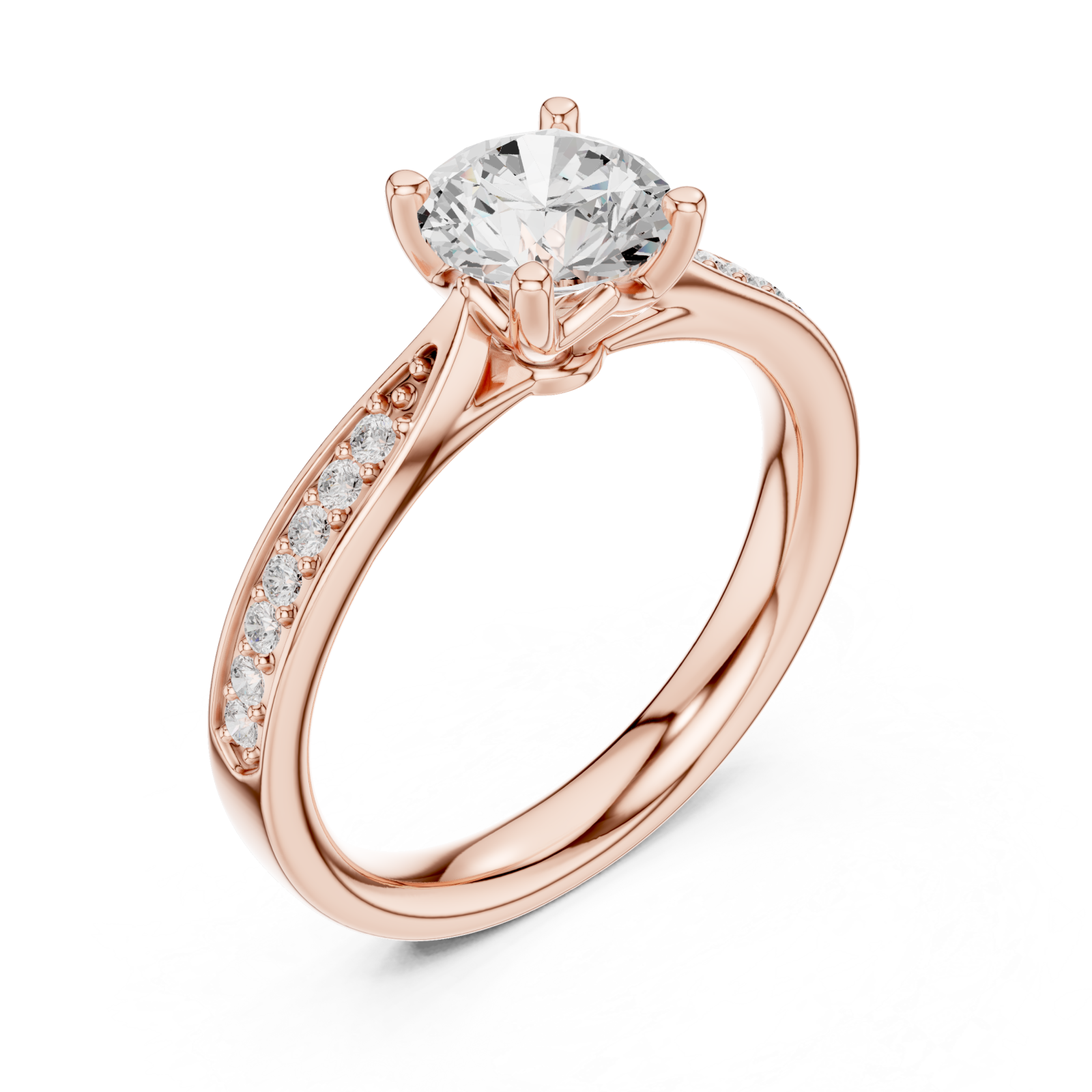  Rose Gold Luminous Whisper Solitaire Ring Right View