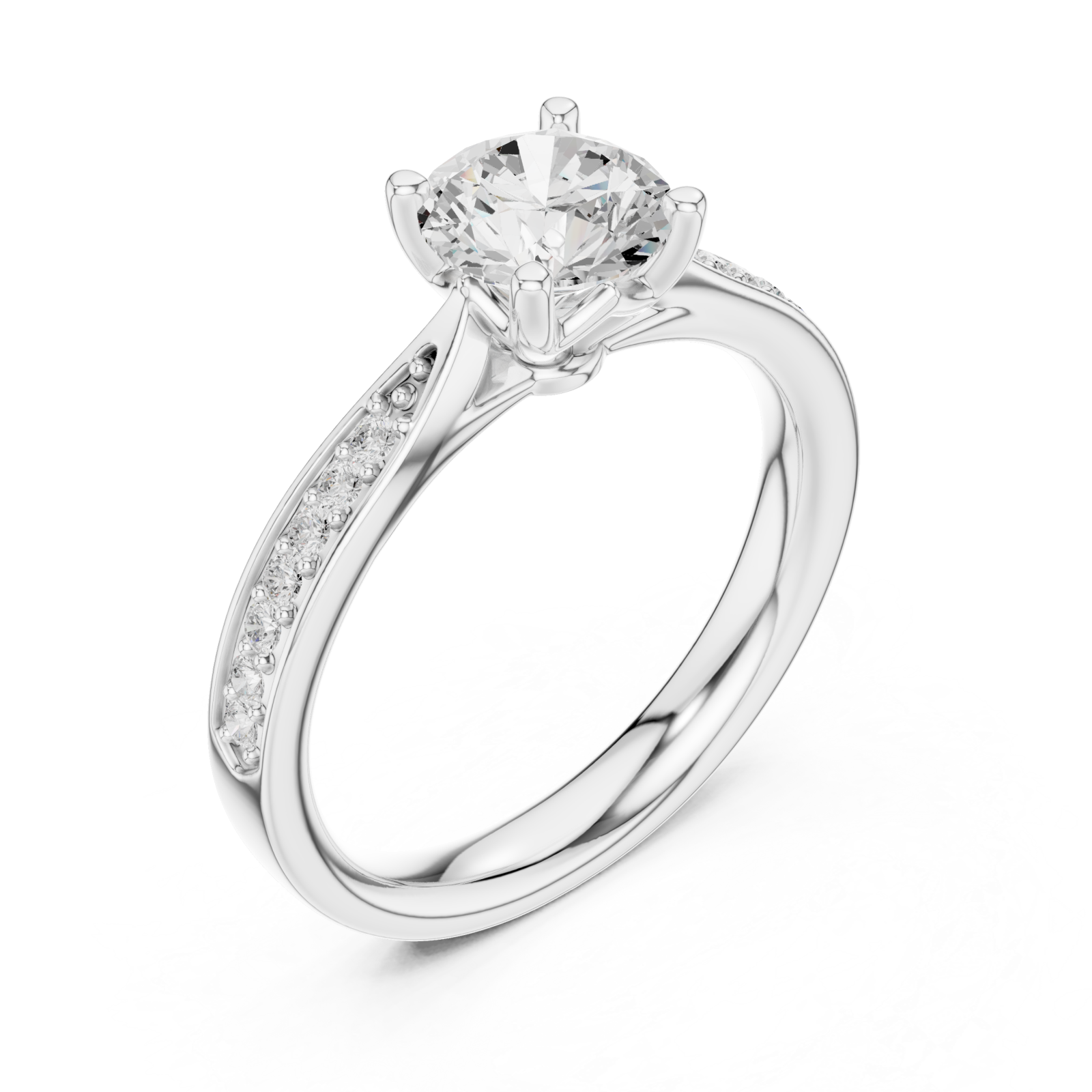  White Gold Luminous Whisper Solitaire Ring Right View